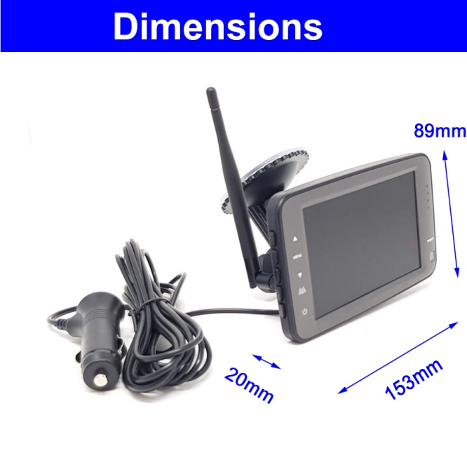 5 inch digital wireless suction mount monitor